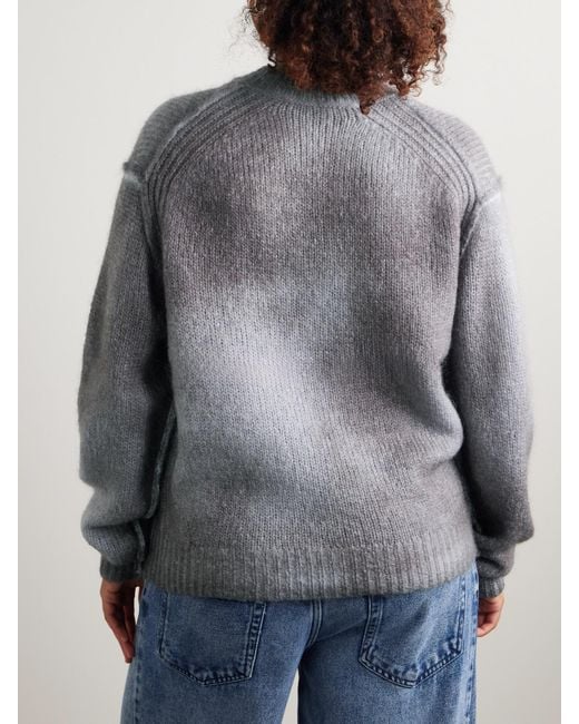 Acne Gray Printed Knitted Sweater