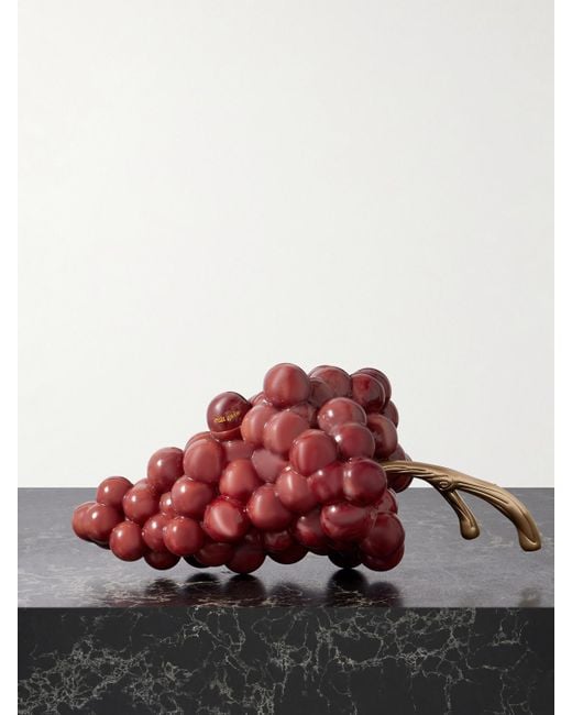 Cult Gaia Red Grape Resin And-Tone Clutch