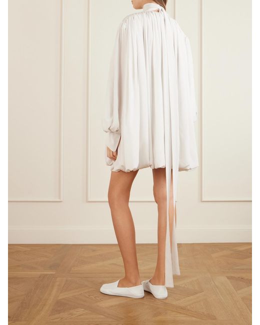 Calvin Klein White Allegra Belted Silk Crepe De Chine
