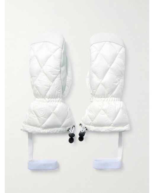 Bogner White Selia Fäustlinge Aus Leder Und Wattiertem Shell Mit Steppmuster