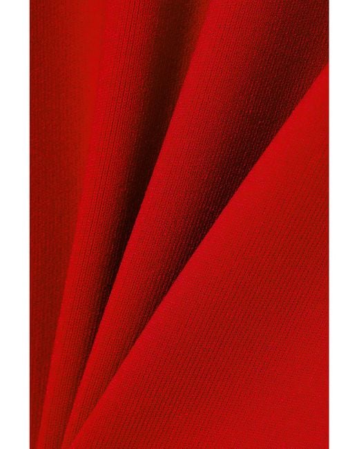 Victoria Beckham Red Vb Body One-Shoulder Stretch-Knit Midi Dress