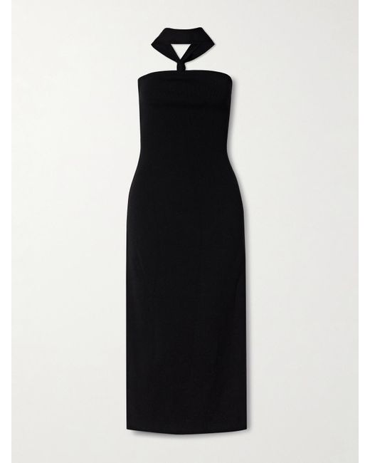 Cult Gaia Black Erika Neckholder-Midikleid Aus Stretch-Strick