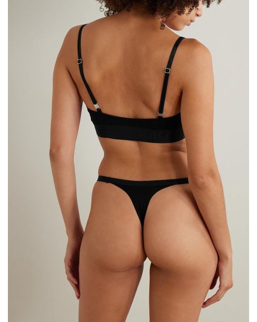 CDLP Black Set Of Three Stretch-Tencel Lyocell Thongs