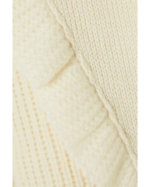 Philosophy Di Lorenzo Serafini Natural Ruffled Ribbed Wool Sweater