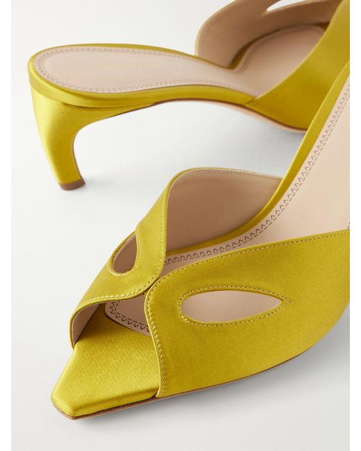 Victoria Beckham Yellow Harlow Mask 55 Satin Sandals