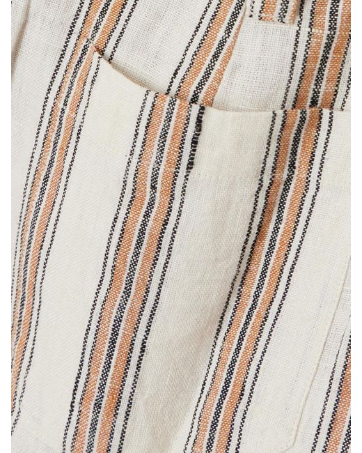 Alix Of Bohemia White Charlie Desert Striped Linen Flared Pants