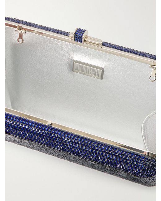 Judith Leiber Blue Slim Slide Crystal-Embellished-Tone Clutch