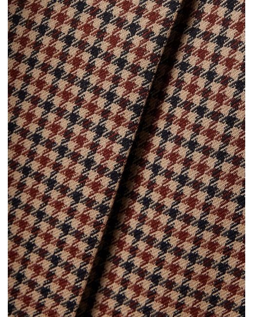 Jupe Midi Portefeuille En Tweed De Coton Mélangé Pied-De-Poule À Ornements Luca Cara Cara en coloris Brown