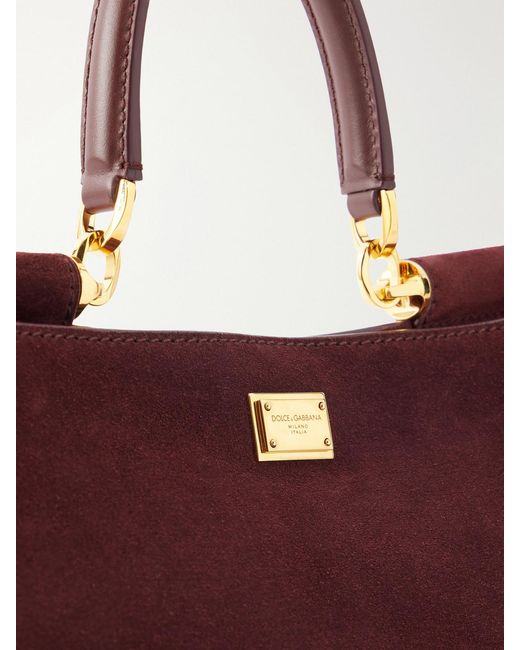 Dolce & Gabbana Red Vittoria Suede Tote