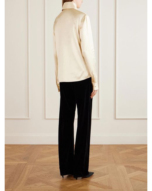 Khaite Natural Ivy Satin Shirt