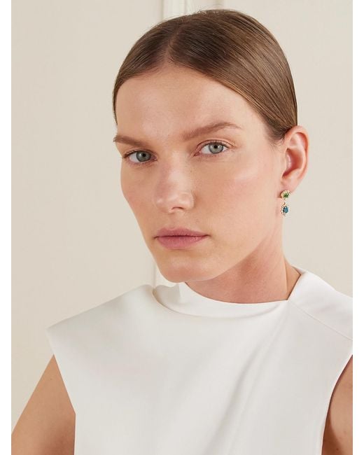 Suzanne Kalan Natural 18-Karat Multi-Stone Earrings