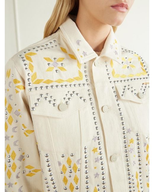 Mother Natural The Bruiser Appliquéd Studded Denim Jacket