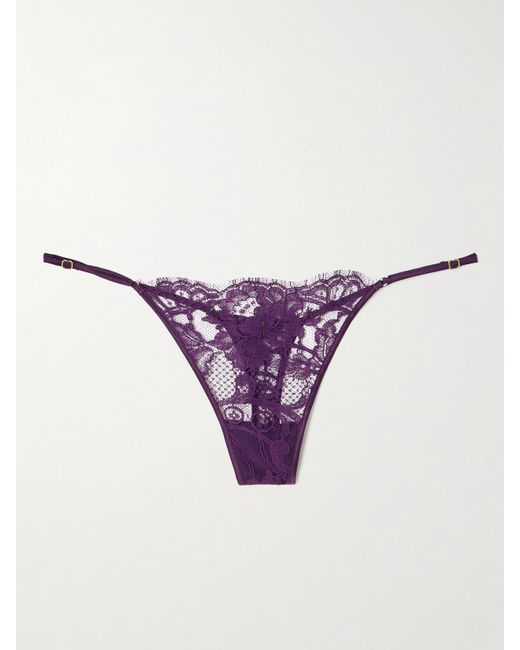 String En Dentelle De Coton Biologique À Finitions En Satin De Soie Stretch Camille Kiki de Montparnasse en coloris Purple