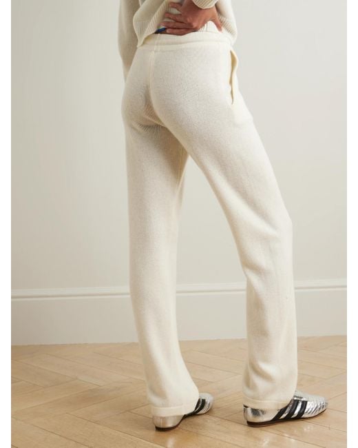 Sporty & Rich Natural Vendome Cashmere And Wool-Blend Track Pants