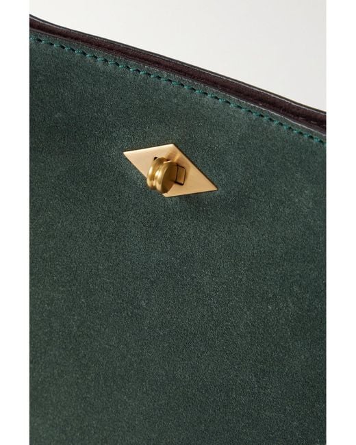 Metier Green Stowaway Suede Shoulder Bag