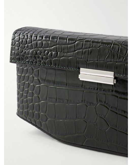 Totême Black Clip Croc-Effect Leather Shoulder Bag