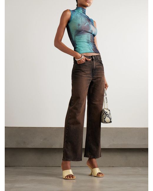 Jean Paul Gaultier Blue Printed Tulle Tank