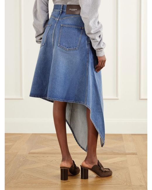 J.W. Anderson Blue Drop Front Denim Midi Skirt