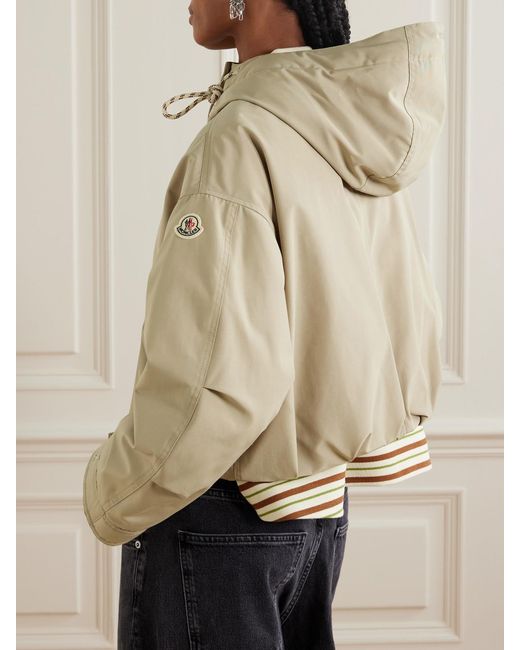 Moncler Natural Eucalyptus Hooded Cropped Shell Down Jacket