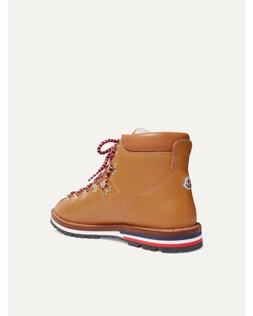 Moncler Brown Blanche Shearling-lined Leather Ankle Boots