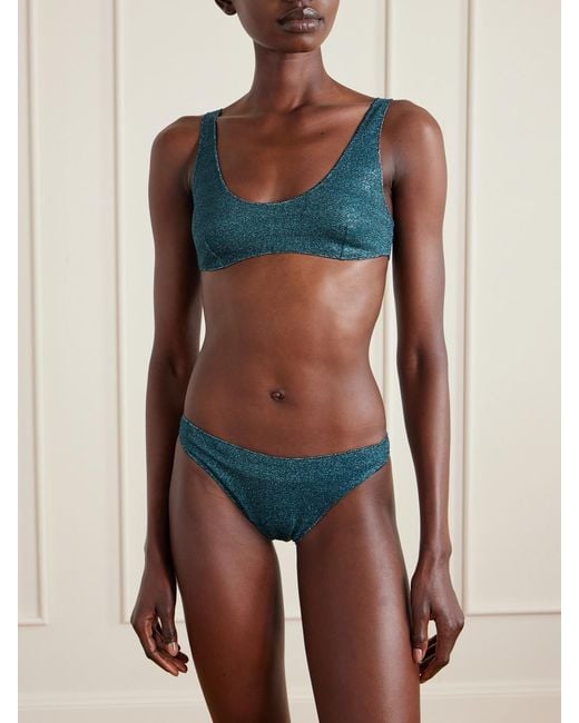 Oseree Blue Lumière Sporty Metallic Bikini