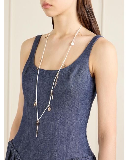Gabriela Hearst White Tone Charm Necklace