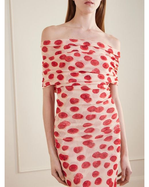 Stella McCartney White Printed Chiffon Midi Dress
