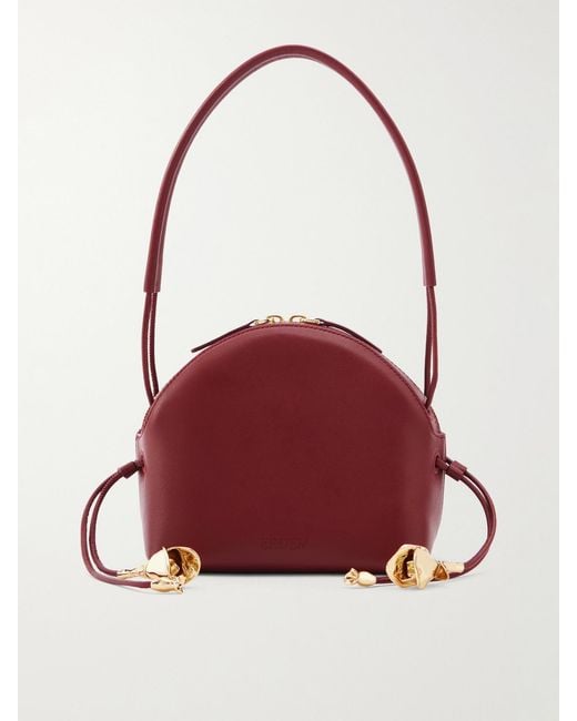 Erdem Red Flora Leather Shoulder Bag