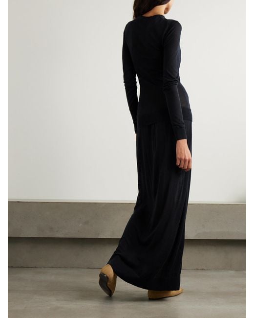 Totême  Black Maxikleid Aus Einer Seidenmischung