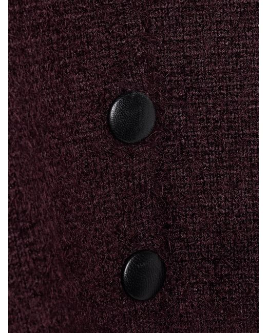Khaite Purple Ello Brushed Silk And Cashmere-Blend Cardigan