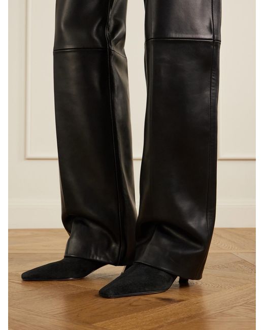 Khaite Black Arizona Suede Ankle Boots