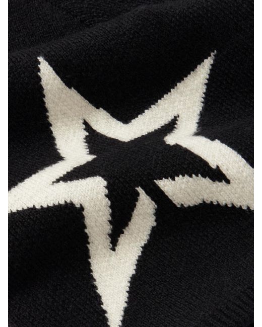 Perfect Moment Black Intarsia Wool-Blend Beanie