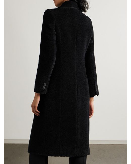 Balenciaga Black Hourglass Double-Breasted Wool-Blend Twill Coat
