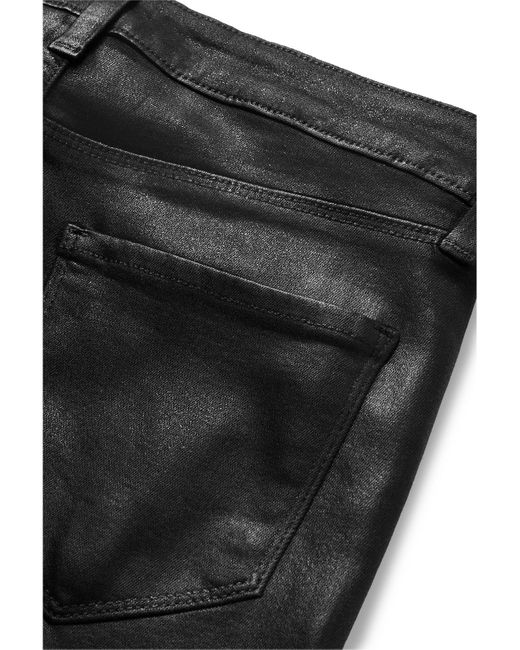 L'Agence Black Margot Cropped Coated High-Rise Skinny Jeans