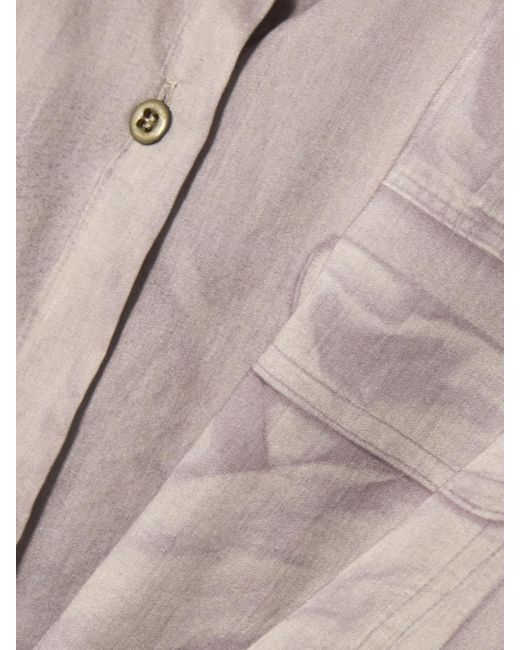 Acne White Verkürztes Hemd Aus Baumwolle Mit Print