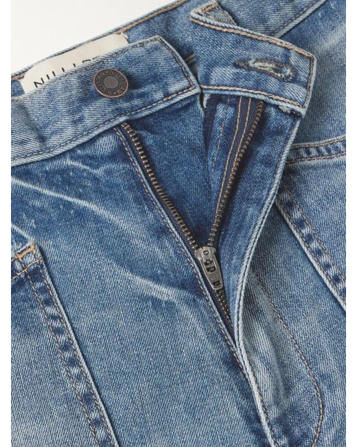 Nili Lotan Blue Shon High-Rise Tapered Jeans