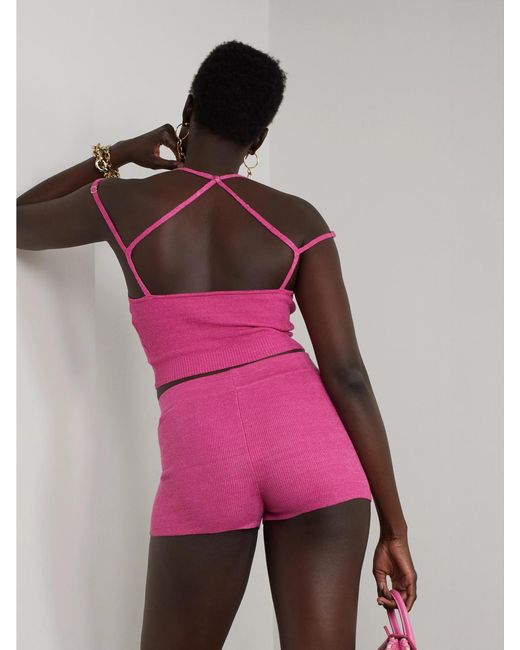 Jacquemus Pink Arancia Linen Shorts