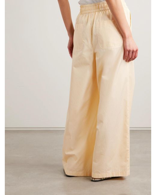 Twp Natural Main St. Striped Cotton-Poplin Wide-Leg Pants