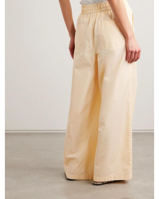 Pantalon Large En Popeline De Coton À Rayures Main St Twp en coloris Natural