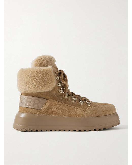 Bogner Natural Antwerp 17 Shearling-Lined Suede Boots