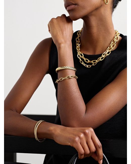 David Yurman Natural Sculpted Cable 18-Karat Bracelet