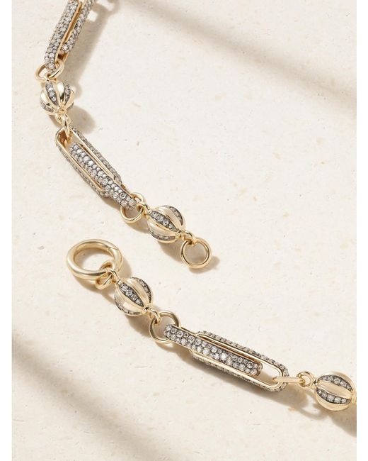 Lucy Delius Natural Double Diamond Stirrup Rhodium-Plated 14-Karat Diamond Necklace