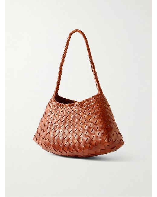 Dragon Diffusion Rosanna Mini Woven Leather Shoulder Bag in Brown | Lyst UK