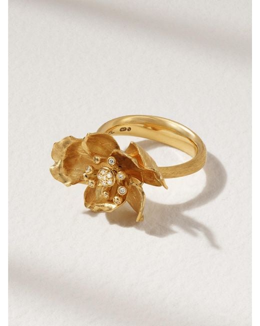 Bague En Or 18 Carats (750/1000) Et Diamants Wild Rose Ole Lynggaard Copenhagen en coloris White