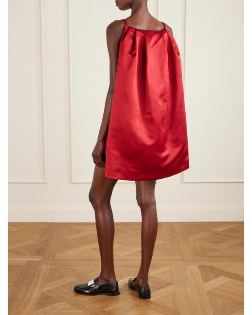 Givenchy Red Cape-Effect Silk-Satin Mini Dress