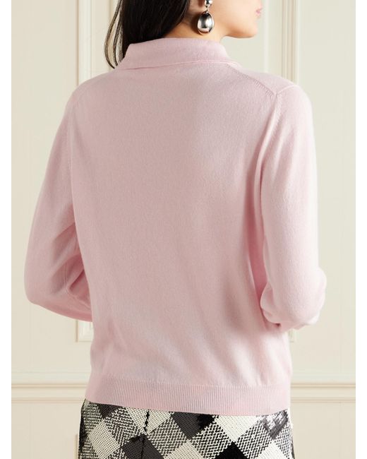 &Daughter Pink Aoife Pullover Aus Einer Kaschmir-Baumwollmischung Mit Polokragen