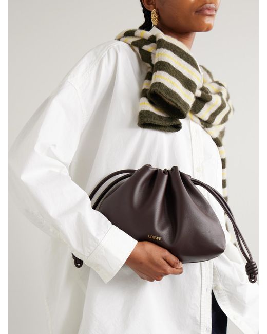 Loewe Brown Flamenco Medium Leather Clutch