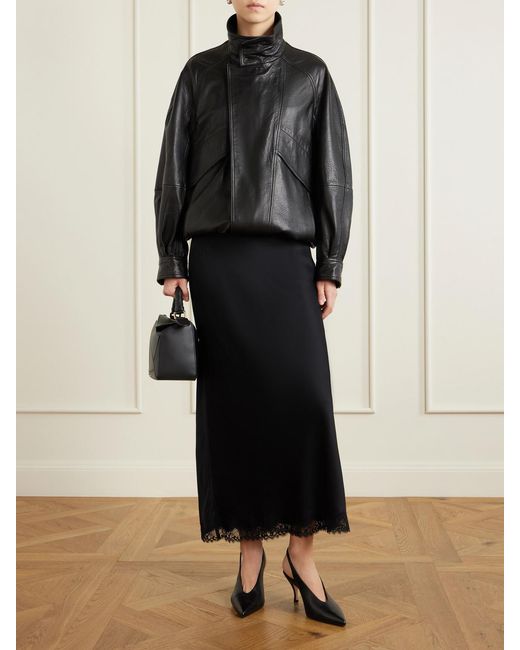 Aeyde Black Carla Slingback-Pumps Aus Leder