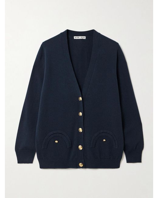 Blazé Milano Blue Highland Cardigan Aus Einer Woll-Kaschmirmischung