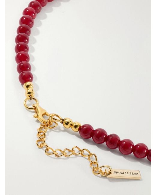 Jennifer Behr Red Fragola Beads, Resin And-Tone Necklace